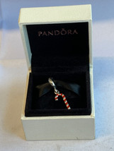 Sterling Silver Pandora Charm 2.48g Fine Jewelry Enamel Candy Cane Pendant - £23.70 GBP