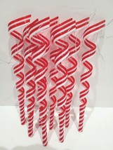 Christmas Holiday Red White Spiral Swirl Candy Cane Peppermint Ornaments Decor - £16.02 GBP