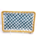 Wicker Border Rectangular Ceramic TRAY  12” x 8” Made in Vietnam New - $537.54 MXN