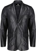 Classic 2-Button Lambskin Leather Blazer for Men - Bond&#39;s Coat Style Men Leather - £93.87 GBP