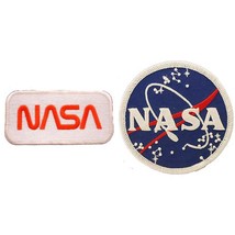 NASA Logo Patches White &amp; Red and Blue &amp; White 3&quot;  Kit 2 Pcs - £11.65 GBP