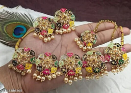 Wedding Kundan Beautiful Necklace Jewellery Set Indian Traditional Wear Gif Tttw - $5.89