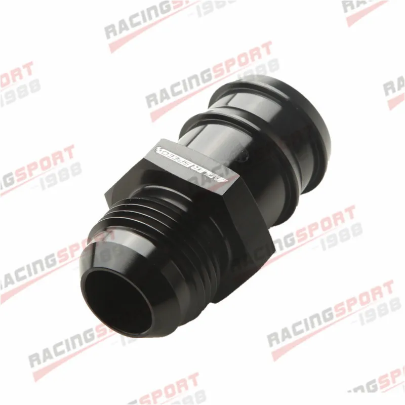 -12AN AN12 AN-12 To 1&quot; Barb Straight Fitting Fuel Line Aluminum Black - £44.96 GBP