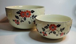 2 Hall Superior Quality Kitchenware Bowls with Red Poppy pattern - £35.97 GBP