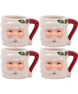 Set of 4 3d White Santa Face Espresso Cups - £36.10 GBP