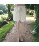 Princess Polly Shorts 8 Faux Leather Kaleem Paper Bag Beige Drawstring W... - £13.23 GBP
