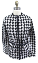 VTG Janzten Swimmer Label Jacket Wool Blend NWT Black &amp; White Houndstoot... - $39.60