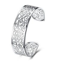 925 Sterling Silver Bangle Bracelet, Fashion Simple - £34.75 GBP
