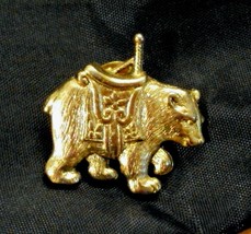 Gold Plated Bear Brooch 1 1/4&quot; Tack Back Scatter Pin - $9.84