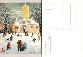 Germany Bavaria Rothenburg ob der Tauber Burgtor Topelmann Artwork VTG Postcard - £7.39 GBP