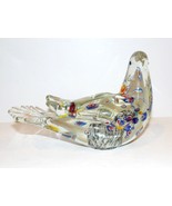 STUNNING MILLEFIORI ART GLASS SILVER AVENTURINE DOVE/BIRD 7 1/2&quot; LONG SC... - $135.38 CAD