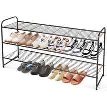 Long 3 Tier Shoe Rack For Entryway, Closet Floor, Wide Shoe Storage Orga... - $49.39
