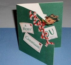 Norcross Christmas Greeting Card Vintage 1940&#39;S POP-UP To Hubby Scrapbooking - £12.01 GBP