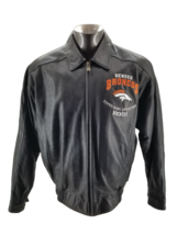 Denver Broncos Nfl G-III Carl Banks Zip Up Leather Jacket Bomber Size M - $59.93