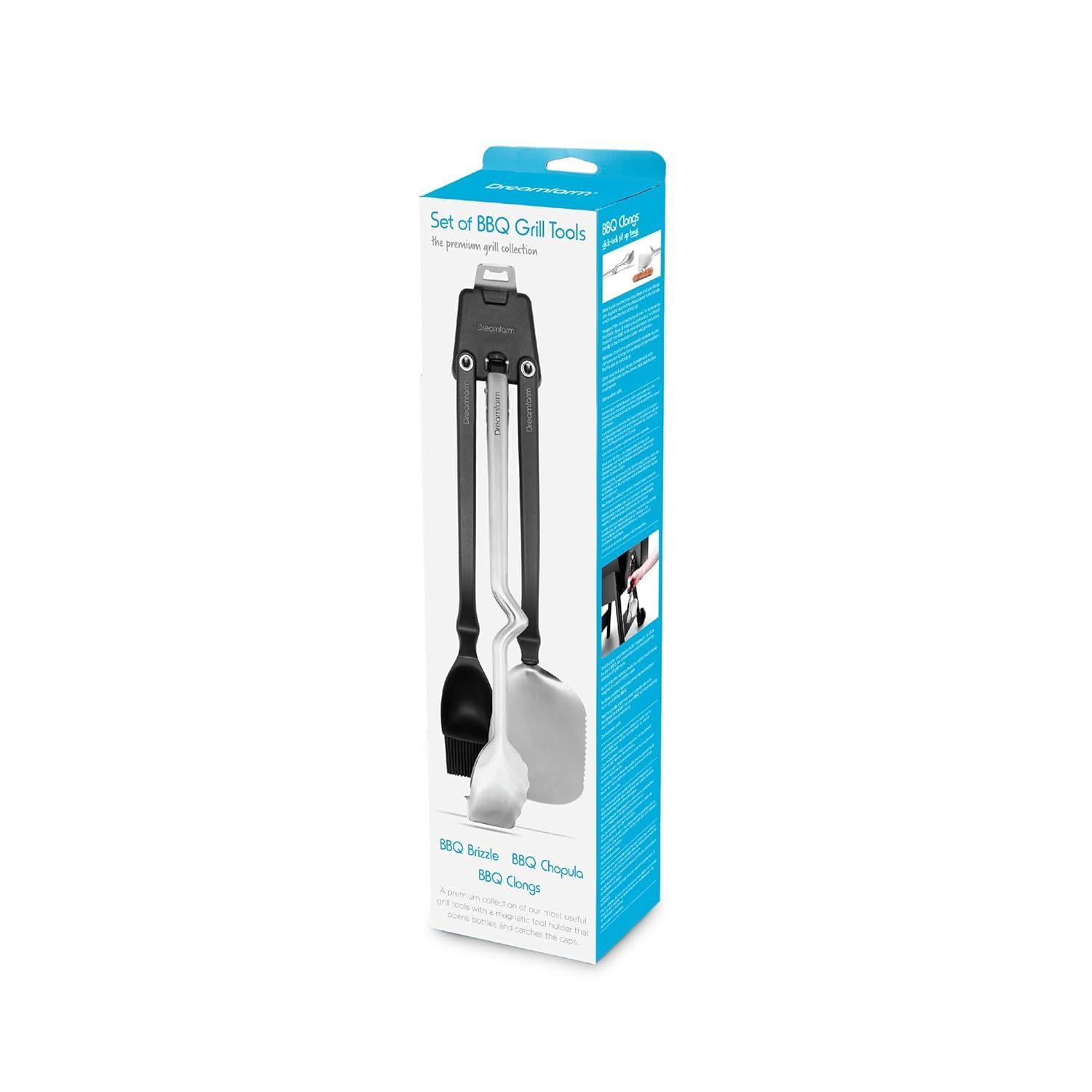Dreamfarm Set of BBQ Grill Tools | Mess-Free Premium Durable BBQ Tool Set | Stai