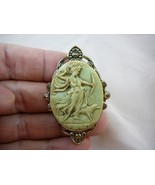 cm22-15 Diana bow hunting with dog pale green CAMEO Pin Pendant Jewelry ... - $700.68 MXN