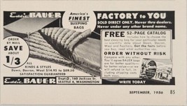 1956 Print Ad Eddie Bauer America&#39;s Finest Sleeping Bags Seattle,Washington - £7.31 GBP