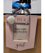 Wood Picture Frame Its A Girl Pink 3.75&quot; x 3” Picture 6” x 5” Frame Hang... - $6.64 CAD