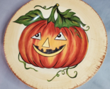 Tabletops Unlimited Wicked Hollow Coupe Salad Plate Jack O&#39;Lantern Pumpk... - $34.60