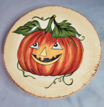 Tabletops Unlimited Wicked Hollow Coupe Salad Plate Jack O&#39;Lantern Pumpk... - £27.21 GBP