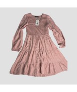 ZESICA Women&#39;s Casual V Neck Long Sleeve Smocked High Waist Ruffle Size M - $17.99