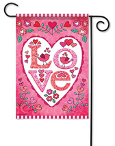 Love Heart Valentine Garden Flag- 2 Sided Message, 12.5&quot; x 18&quot; - £19.65 GBP