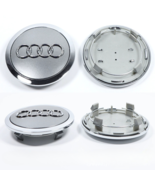 Audi 69mm Grey Chrome Wheel Rim Center Hub Caps Emblem 4PC Set 4B0601170A - $26.27 CAD