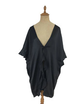 Victoria&#39;s Secret Robe Women&#39;s Black Satin Kimono Loungewear One Size - £20.25 GBP