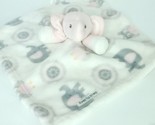 Plush Stuffed Lovey Elephant Girl Pink Gray White Baby Security Blanket 12&quot; - $22.76