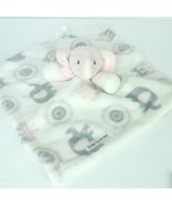 Plush Stuffed Lovey Elephant Girl Pink Gray White Baby Security Blanket 12&quot; - £17.85 GBP
