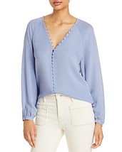 Joie Womens Shariana Button Loop Silk Blouse - Blue - Size XXS - £81.67 GBP