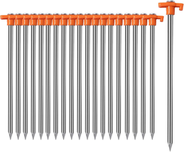 20 Pack Tent Stakes Heavy Duty, 9.75 Inch Yard Stakes Non-Rust Metal Ten... - $26.31