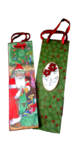 CHRISTMAS WINE BOTTLE or other bottle BAGS one13x4x3.5" &amp; one 14x4.5x4.5... - $2.10