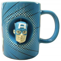Marvel Comics Captain America Head 12 oz Ceramic Spinner Mug NEW UNUSED - £7.78 GBP
