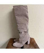 Steve Madden Sagan 8.5 Taupe Suede Leather Knee High Boots Slouchy Block... - $54.90