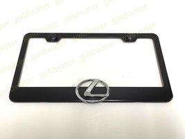 3D Lexus Logo Emblem Black Powder Coated Metal Steel License Plate Frame Holder - £19.12 GBP