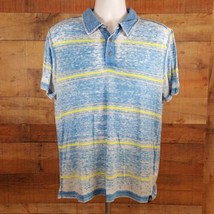 Machine Men&#39;s Polo Shirt Size Large Blue Striped Light Weight TO5 - $8.41