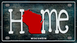 Wisconsin Home State Outline Novelty Mini Metal License Plate Tag - £11.70 GBP