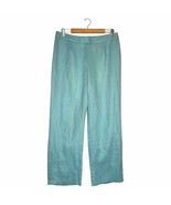 Liz Claiborne Pants Womens 14 Linen Audra Wide Leg Beach Lagenlook Mint ... - $27.06 CAD