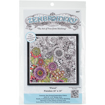 Design Works/Zenbroidery Stamped Embroidery 10&quot;X10&quot;-Small Floral - £10.72 GBP