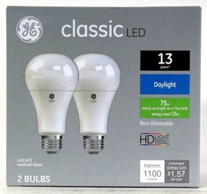 1 Box GE Classic LED A21 Medium Base 13w HD Daylight 1100 Lumens 2 Count... - $13.99