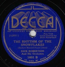 Dick Robertson Orch 78 Rhythm Of The Snowflakes /Let&#39;s Waltz For Old Time&#39;s SH2B - £5.43 GBP
