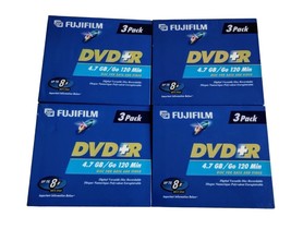 (LOT OF 4) Fujifilm DVD+R Discs For Data Video 4.7 GB/Go 120 Min 3 Pack New - $12.87