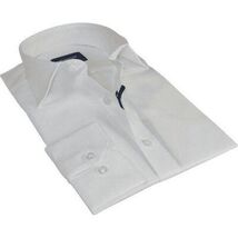 Mens 100% Cotton Shirt From Turkey Manschett by Quesste Slim Fit 4029-01 White image 3
