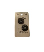 La Petite Dark Brown Round Buttons 3/4&quot; Set of 2 Sewing Craft Notions - $6.92