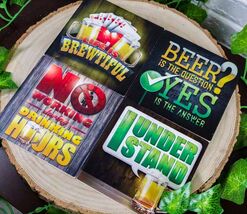 Ebros All About Beer Life is Brewtiful Men Gift Ceramic Coaster Set Of 4 - $17.49