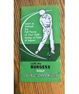 Burgess Golf Swing-Cronizer 1961 Manual - $27.06 CAD