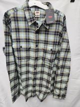 Levi's Men's Worker Relaxed Plaid Long Sleeve Button-Down Shirt Warm Olive Large image 3