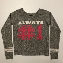 Jenni Women’s “Always #1” Gray Long Sleeve Shirt Top size XS - $9.50