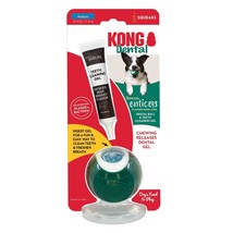 KONG Dental Ball w/Tropiclean Enticer Teeth Cleaning Gel Honey Chicken 1ea/MD, 1 - £7.87 GBP